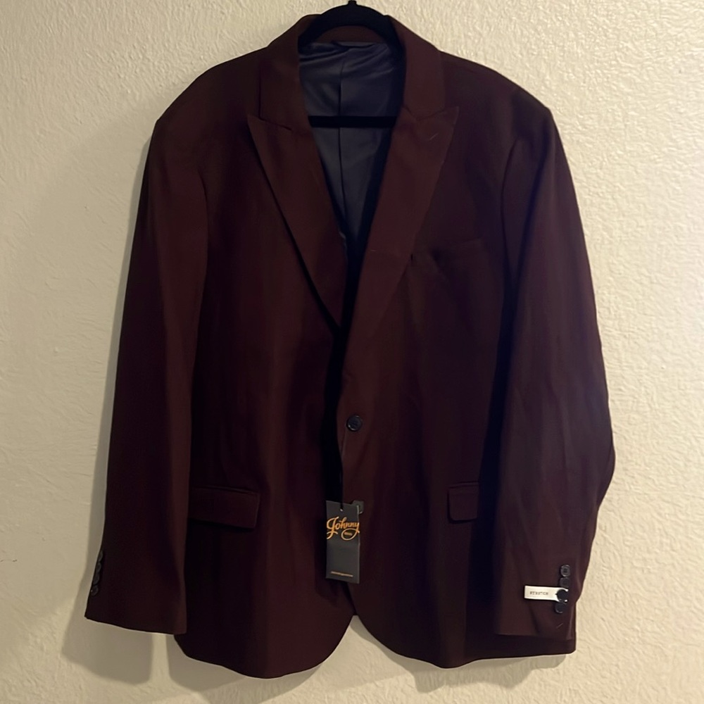 ELLIS TEXTURED STRETCH BURGUNDY BLAZER 5XL